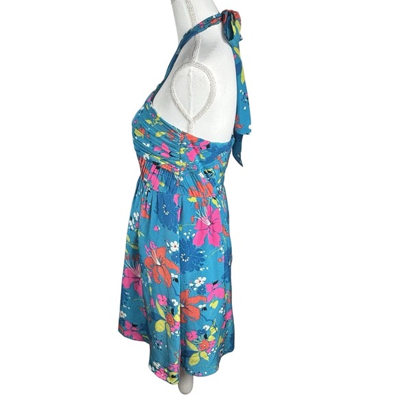 Shoshanna 100% Silk Floral Mini Dress 6 Tropical Bright Resort Spring Festival - Picture 4 of 9
